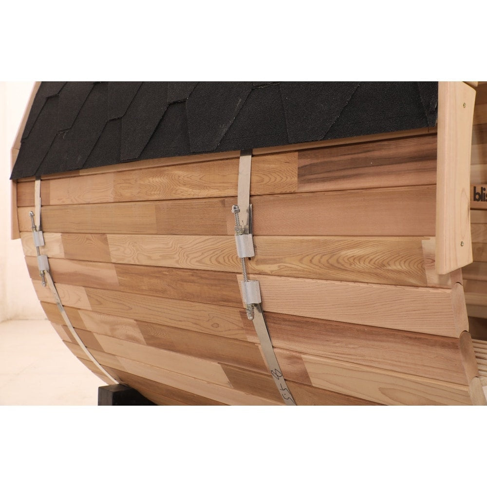 Blisspod | Prague | Canadian Red Cedar Outdoor Steam Barell Sauna | Full Glass Back