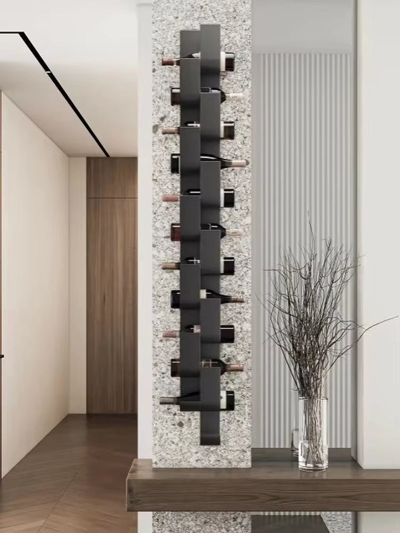 Wrought Iron Wall-Mounted Wine Rack Bar Bar Modern Simple Wine Rack Restaurant Wall-Mounted Creative Wine Display Rack