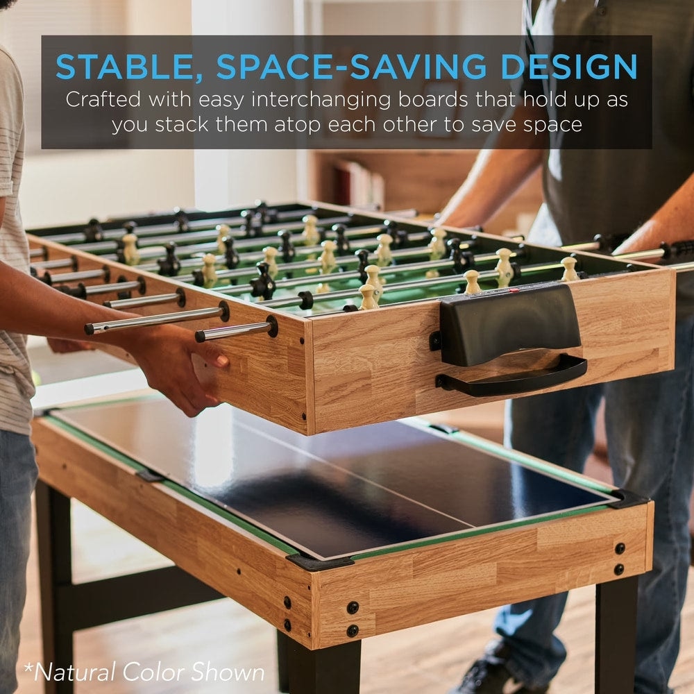 2X4Ft 10-In-1 Combo Game Table Set W/ Hockey, Foosball, Pool, Shuffleboard, Ping Pong - Arcade