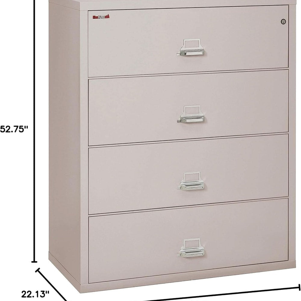 Lateral 4 Drawer Fire Safe File Cabinet With Lock 1 Hour Fire Rated Platinum