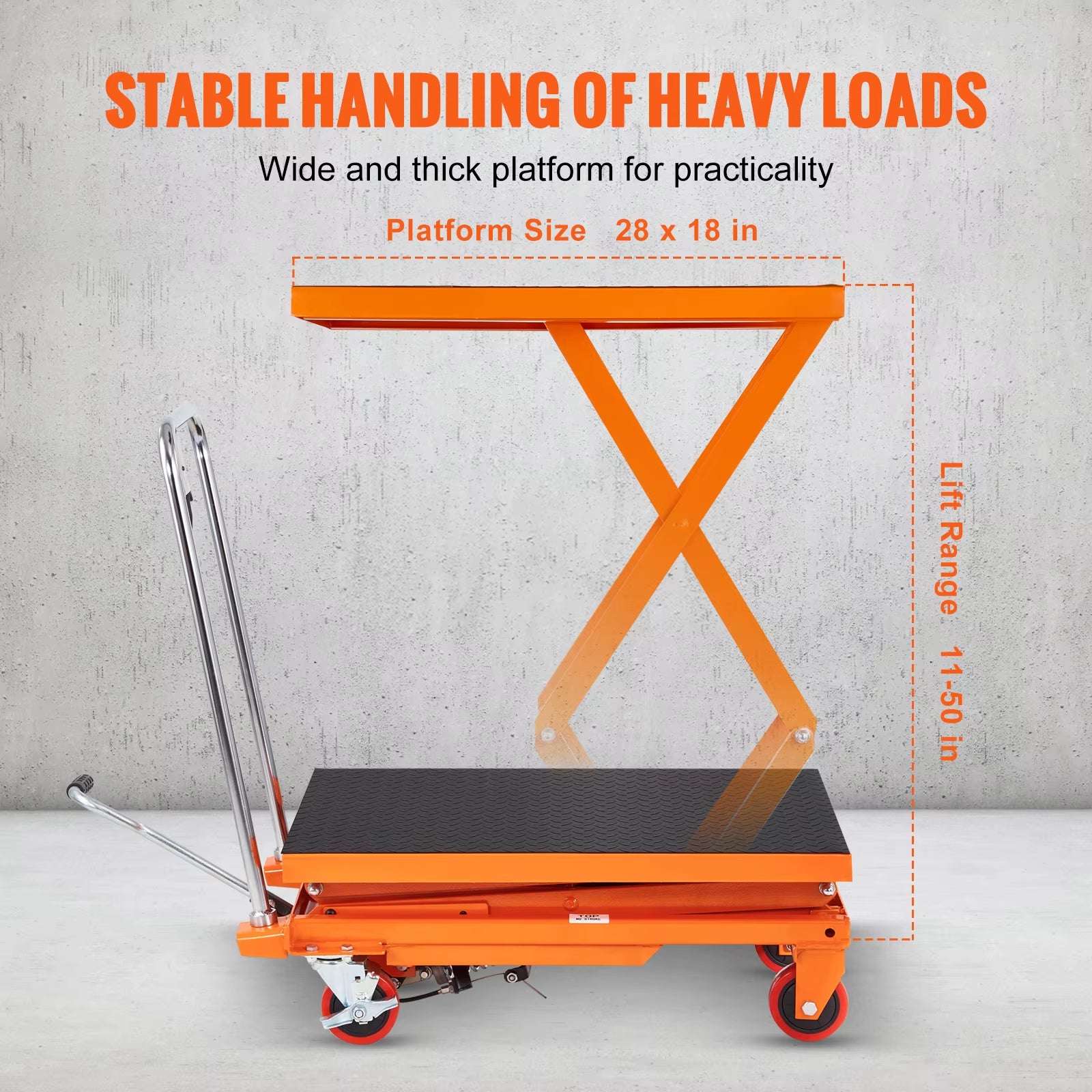 330/770/1760Lbs Lifting Platform Hydraulic Car Lift Table Cart Heavy Duty Double Shear Wheelbarrow for Repair Motorcycl