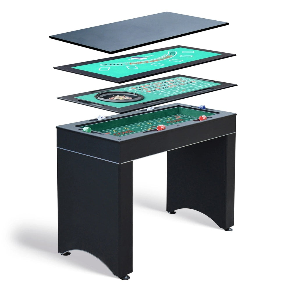 Monte Carlo 4-In-1 Multi Combo Game Table Set, Roulette, Blackjack, Craps