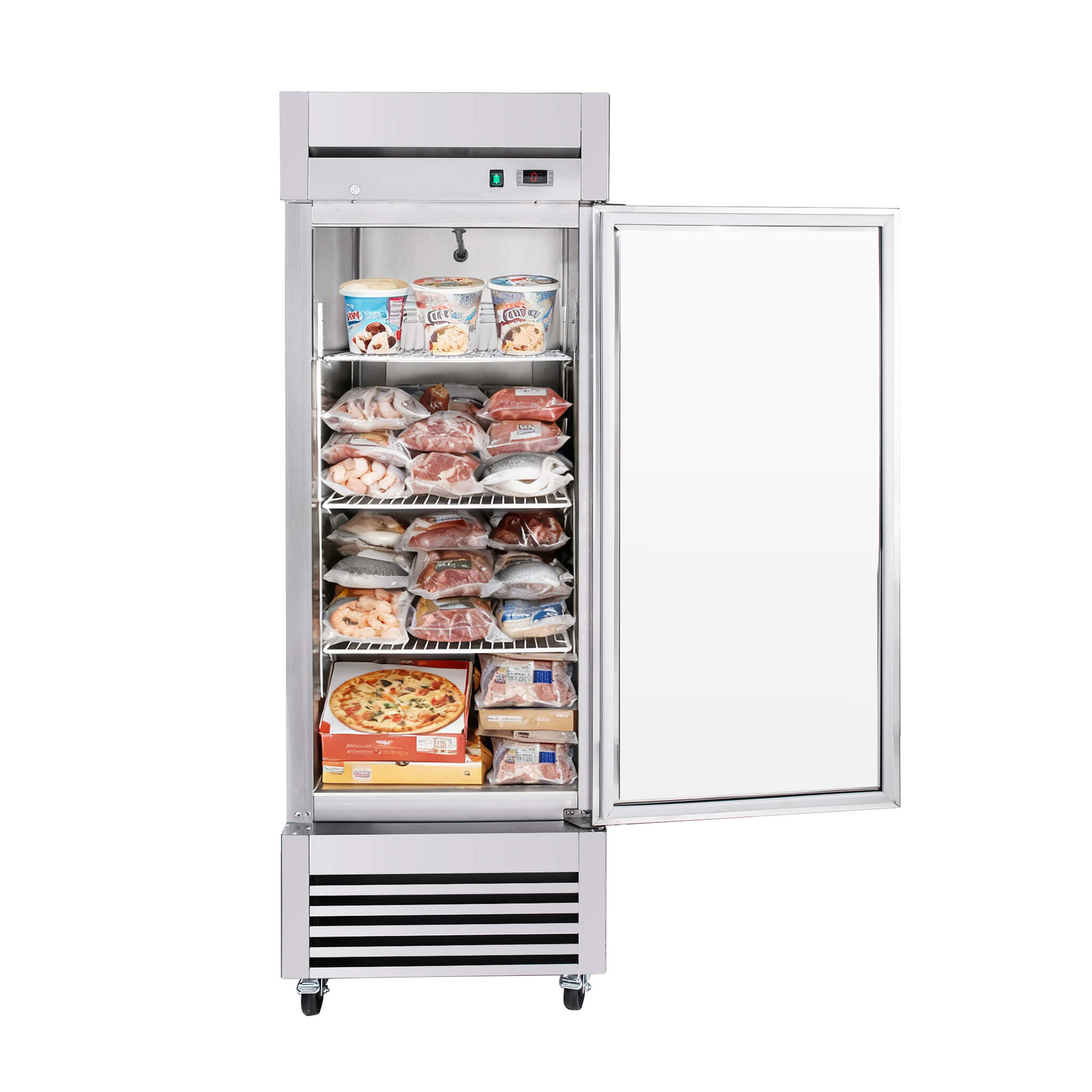 27-Inch 20.5 Cu.Ft Commercial Solid Door Stainless Steel Reach-In Freezer