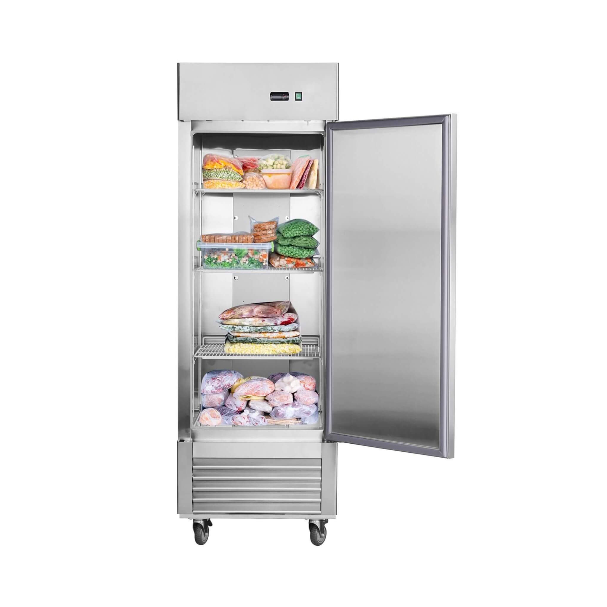 Heavy-Duty 27-Inch 8.7 Cu.Ft Commercial Upright Stainless Steel Reach-In Freezer