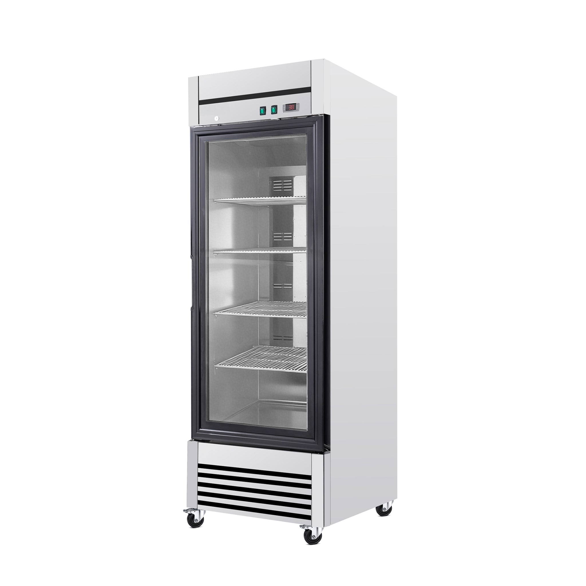 27-Inch Commercial Single Glass Door Reach-In Display Refrigerator