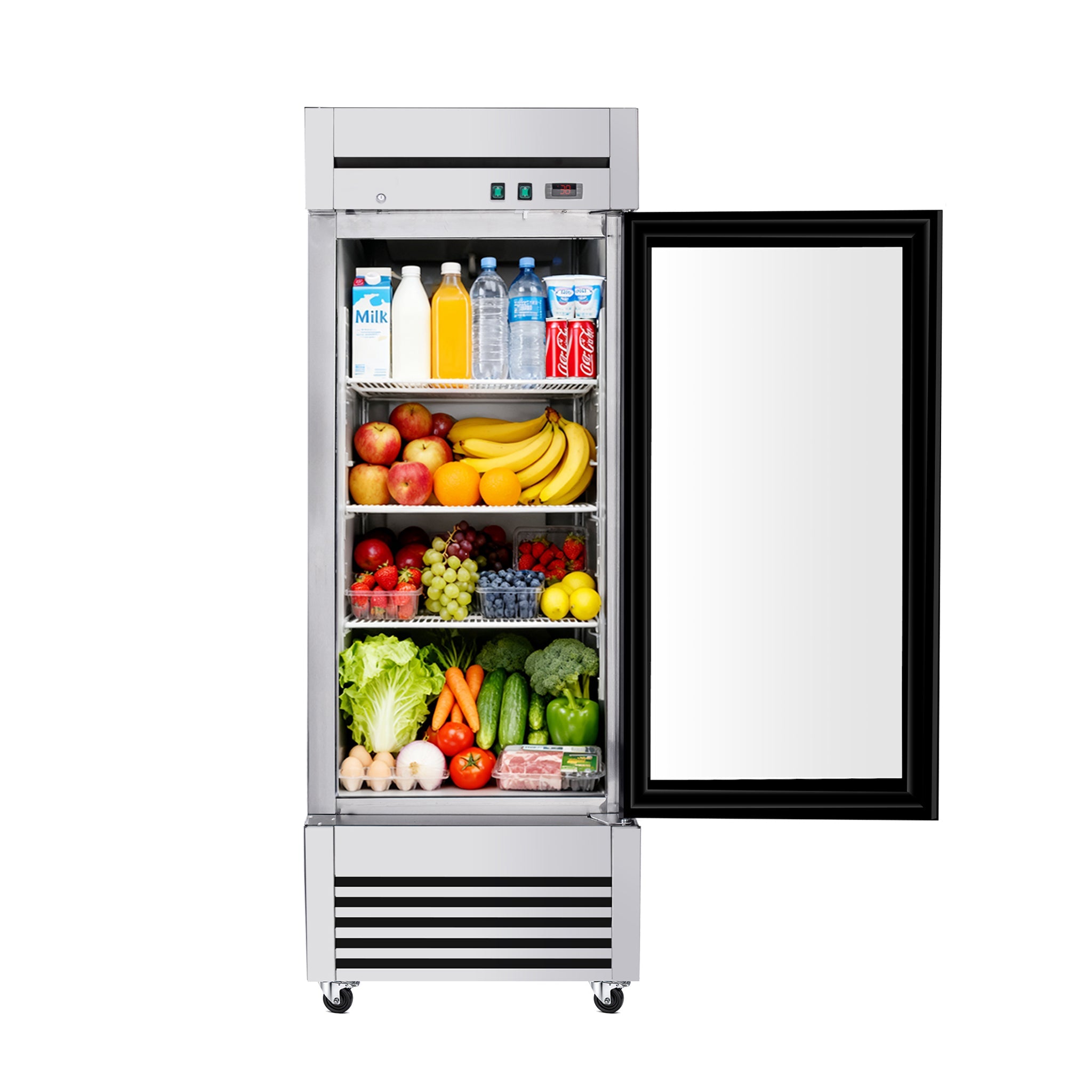 27-Inch Commercial Single Glass Door Reach-In Display Refrigerator