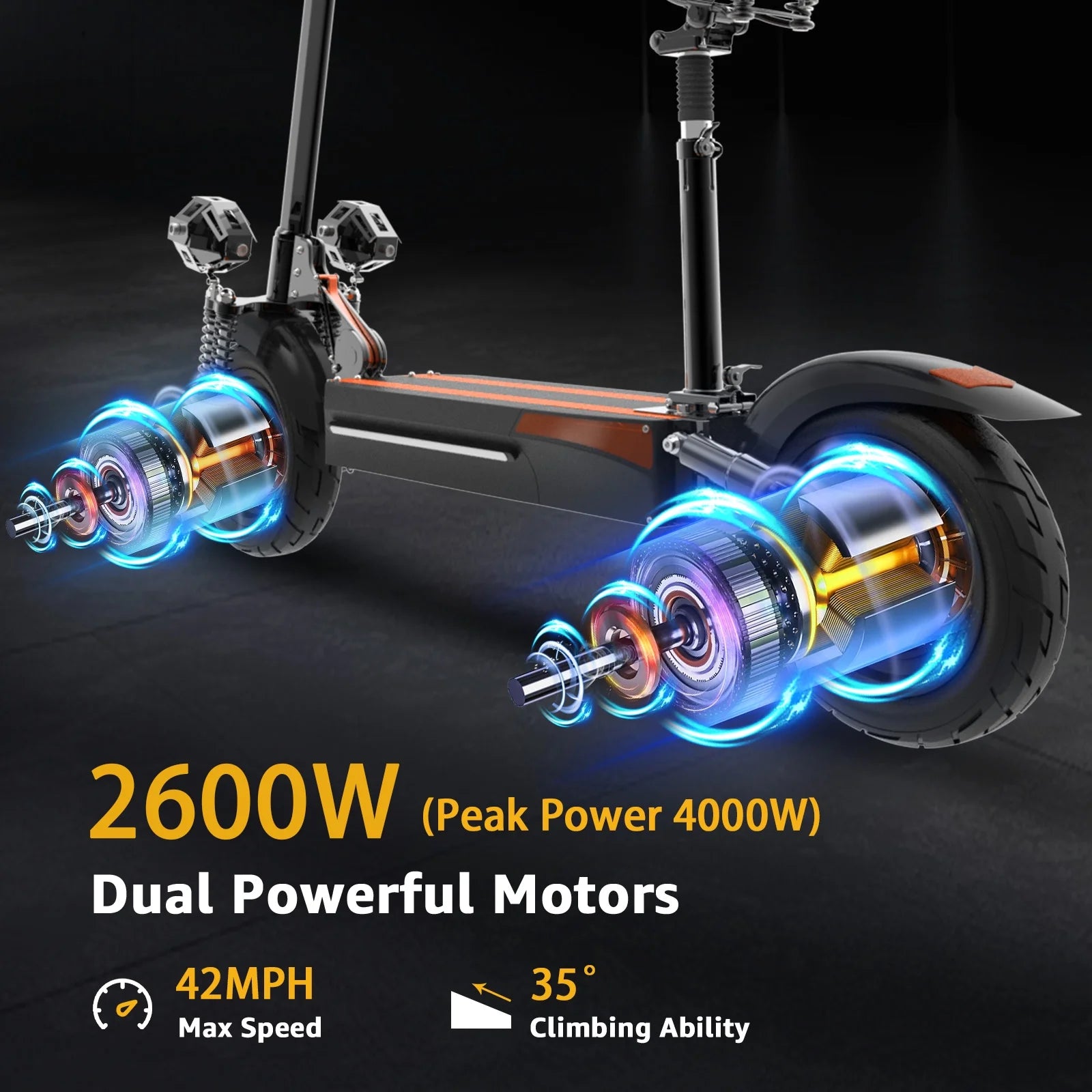 Upgrade 2600W Electric Scooter with Seat for Adults, 42MPH Max Speed, up to 45 Miles Range, 48V/21AH Battery, Commuting E-Scooter Max Load 330Lbs