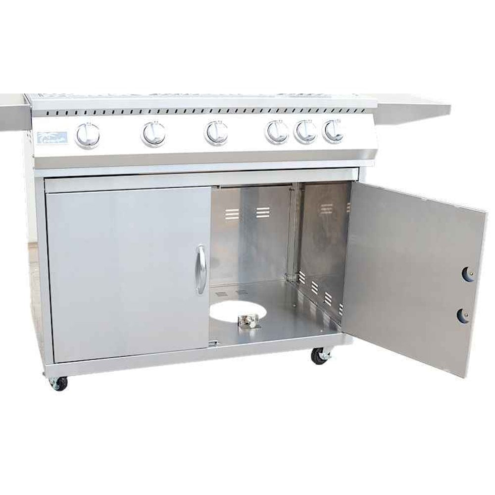 KoKoMo BBQ Grill Classic 40” 5-Burner Freestanding with Cart - 304 Stainless Steel