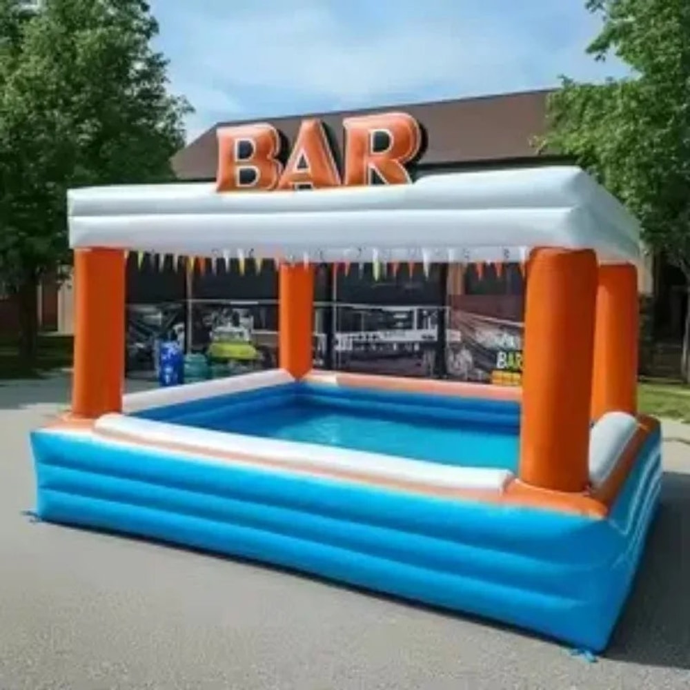 PVC Portable Inflatable Pool Bar Adults Outdoor Yard Party Water Pool Inflatable Bar Tent Blow up Pub Platform Customed 4M5M6M