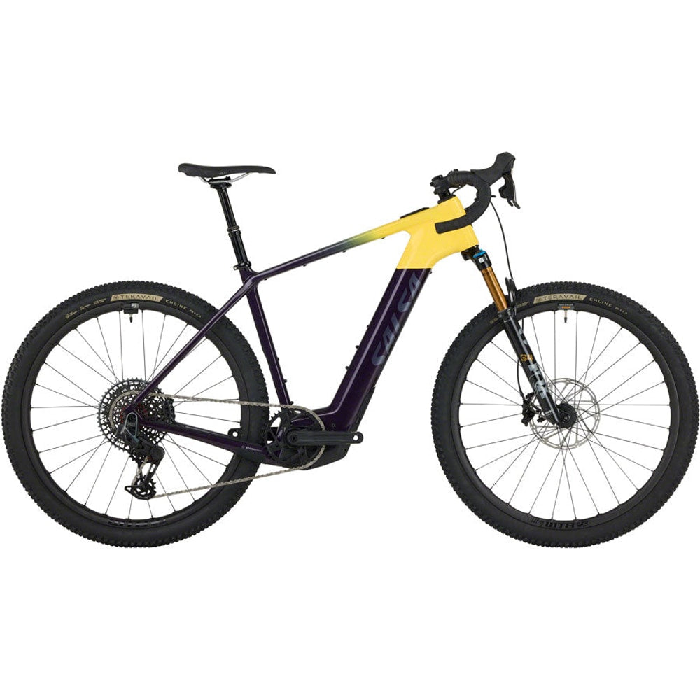 Salsa Tributary C Force X0 AXS Transmission SUS Ebike - 29" Carbon Amethyst/YLW Small