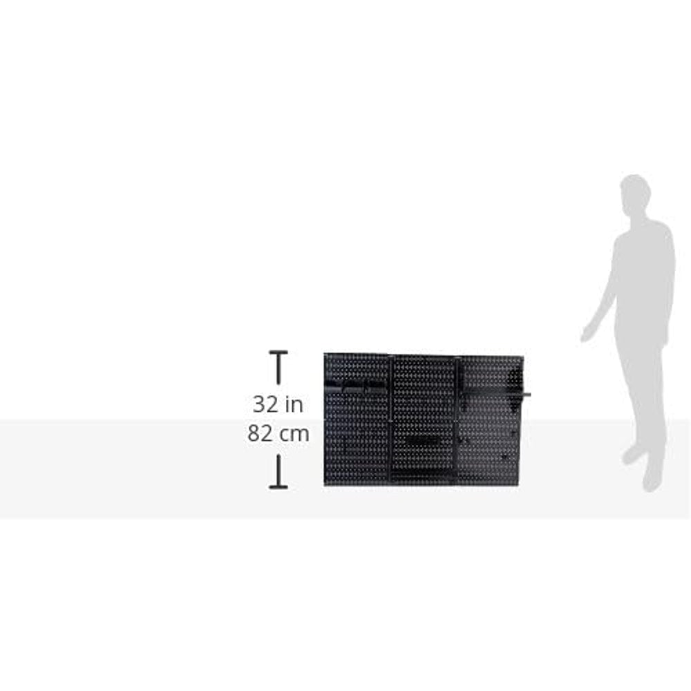 Wall Control Pegboard Organizer 4 ft. Metal Pegboard Standard Tool Storage Kit with Black Toolboard and Black Accessories