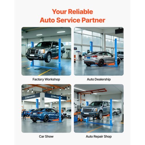 2 Post Lift, 9000 lbs Capacity, 220V 2.95 HP Powerful Motor, Two Post Car Lift Auto Hoist for Sedan SUV Pickup, Automotive Hoist 74.8 Inch Height for Home Garage, Repair Shop, Workshop, Blue