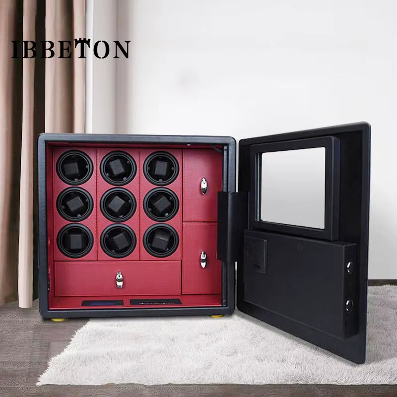 Watch Winder Explosion Proof Glass Watch Safe German Mechanical Watch Box 6-9-12 Table Position Automatic Shaking Watch Safe Con