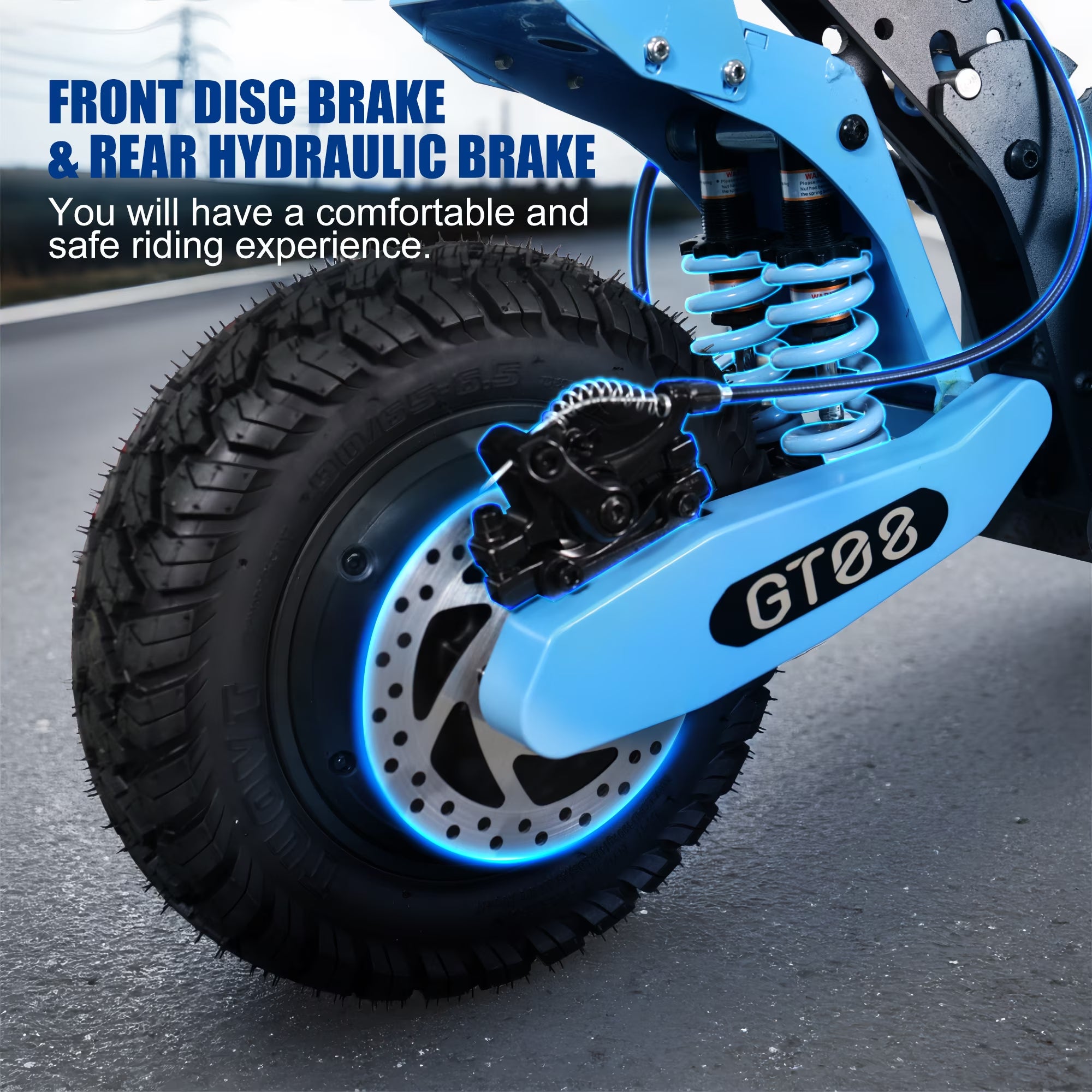 GT08 Electric Scooter for Adults,5600W Dual Motor Off-Road E-Scooter, 50 MPH Top Speed & 46 Miles Long Range, 11" Fat Tires Foldable Motorized Scooter, 60V 27AH UL2272