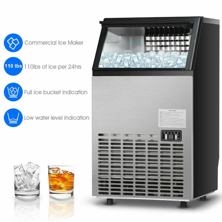 Compact Stainless Steel Ice Maker