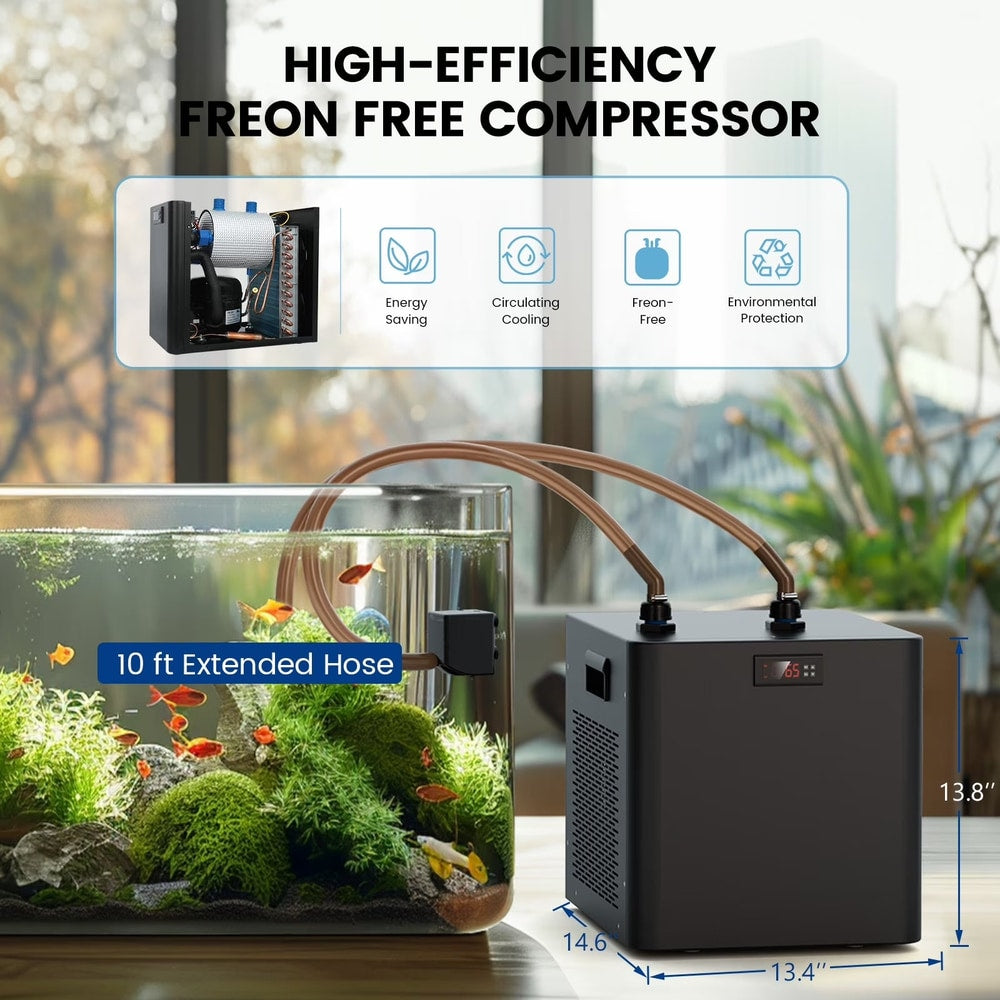 Rocita Aquarium Chiller,132Gal 500L, 1/2 HP Aquarium Water Chiller for Axolotl,Hydroponic System,Sea/Fresh Water