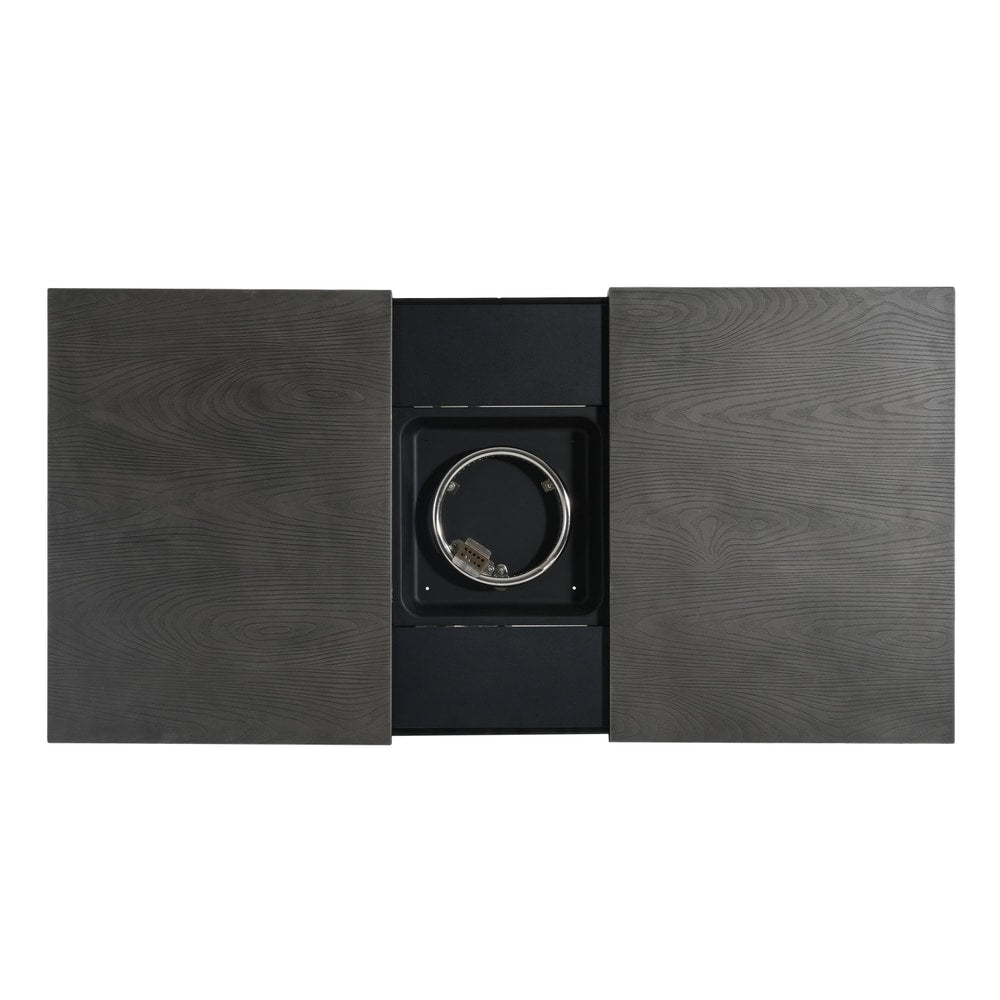 Extendable Rectangle Aluminum Alloy Fire Pit Table, 50,000 BTU