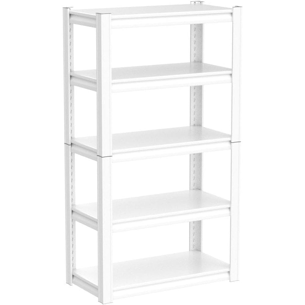Raybee 72''H Garage Shelving Heavy Duty Storage Shelves Load 2010LBS Adjustable 5 Tier Metal Shelving White Garage Sheves Pantry Shelf for Kitchen Closet 72''H*31.7''W*16.3''D, 4 Pack