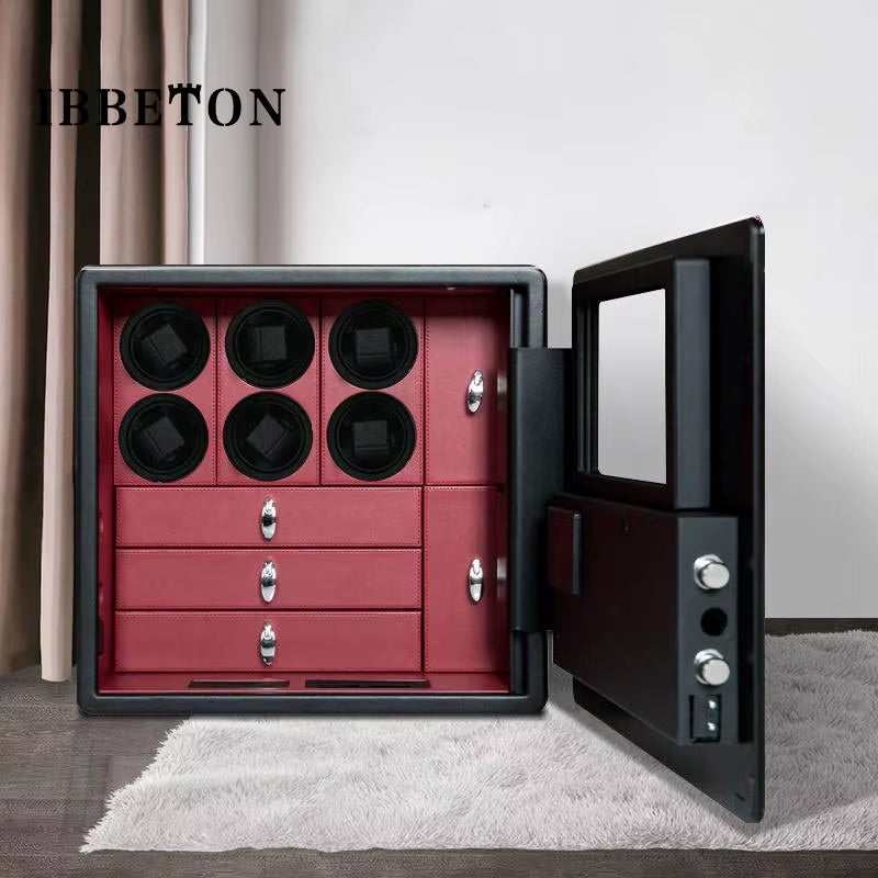 Watch Winder Explosion Proof Glass Watch Safe German Mechanical Watch Box 6-9-12 Table Position Automatic Shaking Watch Safe Con