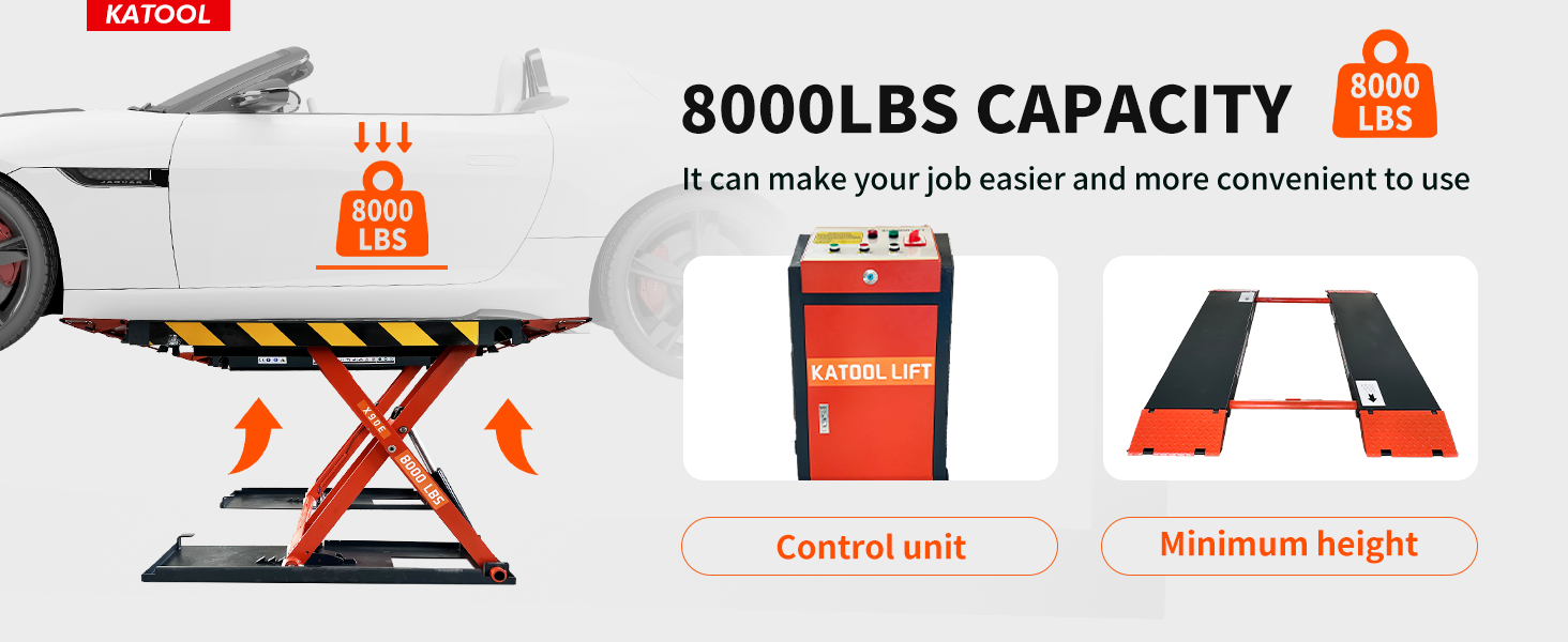 Katool KT-X90E 8000 lbs Electric Mid Rise Scissor Lift