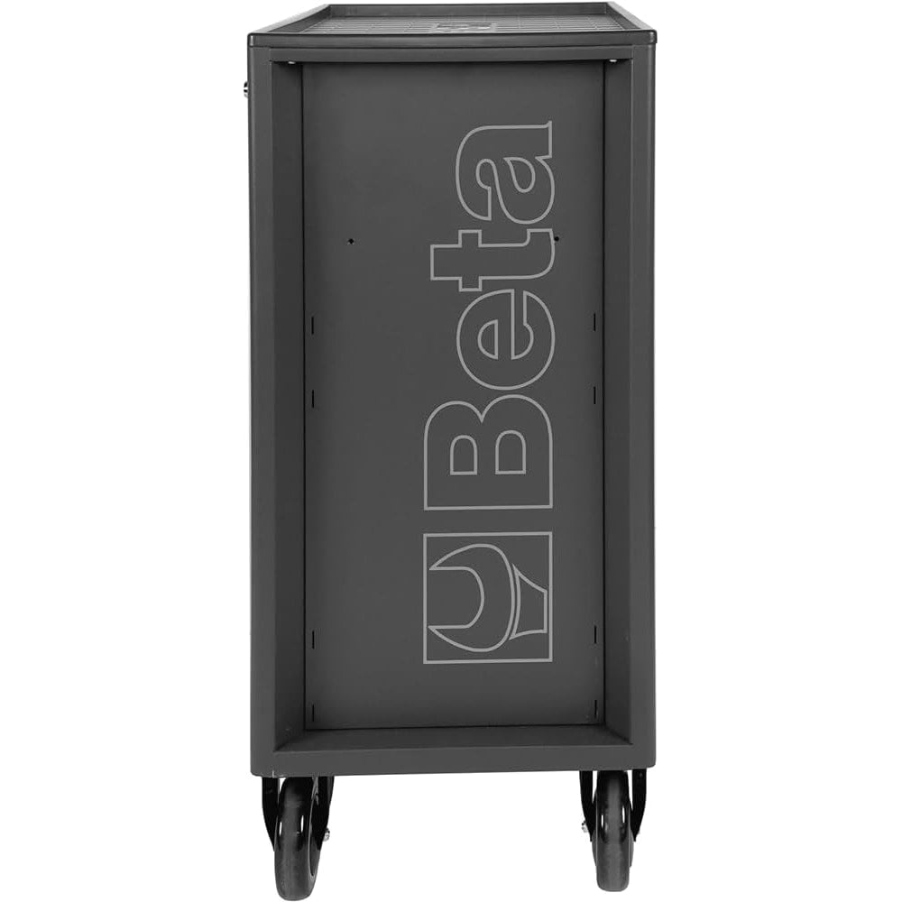 Beta RSC24 Heavy Duty Rolling Tool Cabinet, 8 Drawers, Light Grey, Ball Bearing Slides, Rubber Mat Liners, 5" Casters, Anti-Fall Edge Worktop, 1760 lbs Load Capacity, Made in Italy