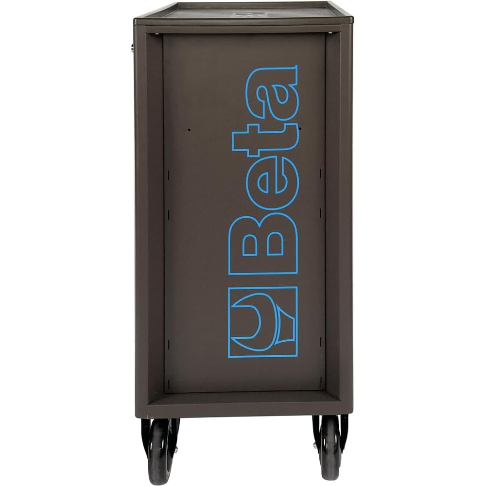 Beta RSC24 Heavy Duty Rolling Tool Cabinet, 5 Drawers, Blue, Ball Bearing Slides, Rubber Mat Liners, 5" Casters, Anti-Fall Edge Worktop, 1760 lbs Load Capacity, Made in Italy