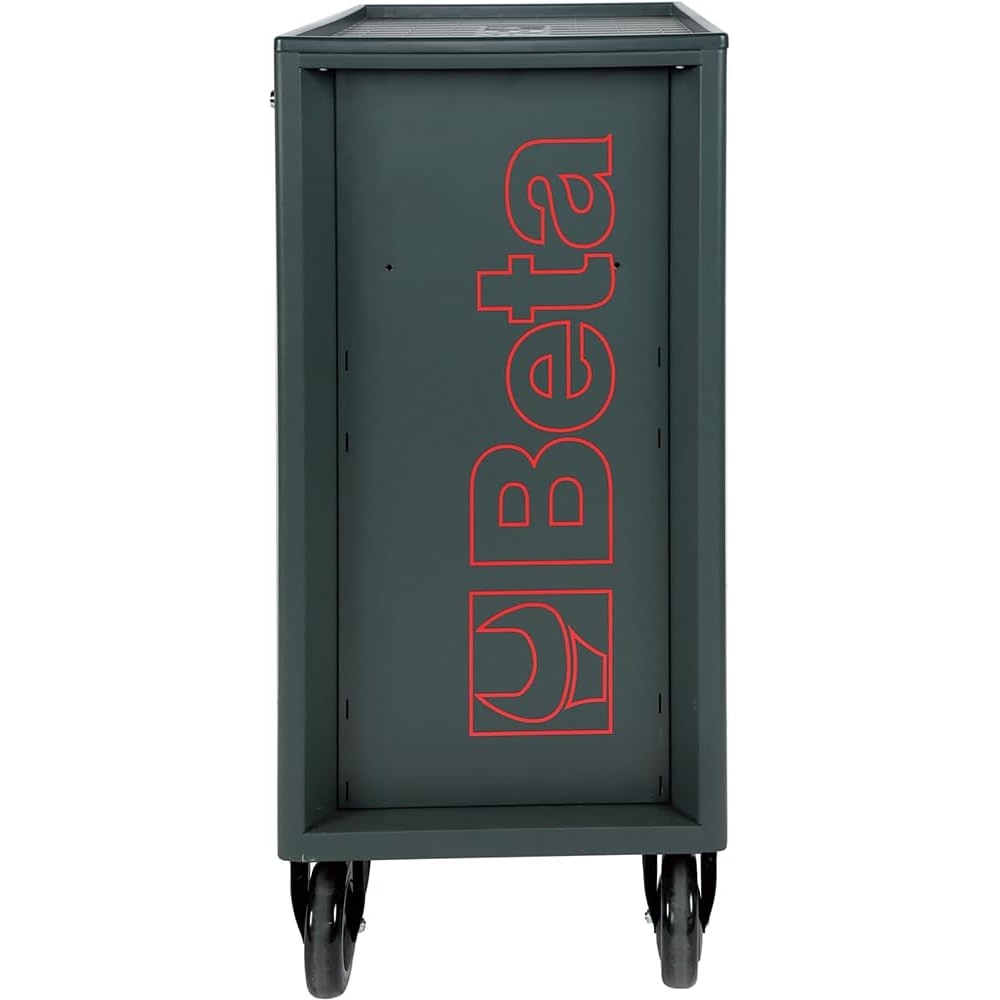 Beta RSC24 Heavy Duty Rolling Tool Cabinet, 7 Drawers, Red, Ball Bearing Slides, Rubber Mat Liners, 5" Casters, Anti-Fall Edge Worktop, 1760 lbs Load Capacity, Made in Italy