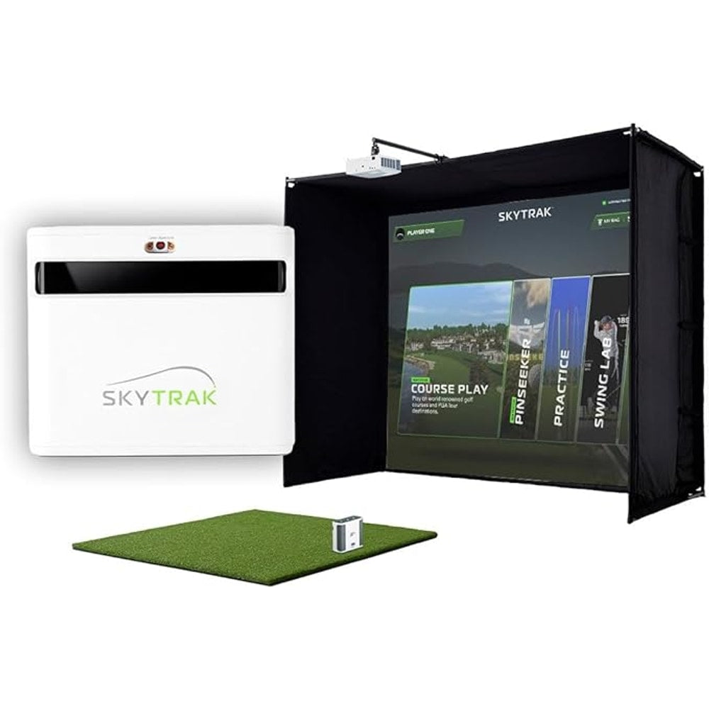 SkyTrak ST+ Golf Simulator – Standard Studio Package | Home Golf Simulator with Launch Monitor, Enclosure, Screen, Hitting Mat & Short-Throw Projector