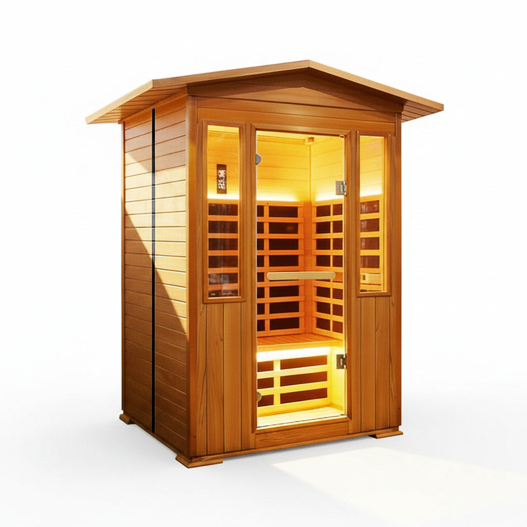 Outdoor Double Red Cedar Far Infrared Sauna Room