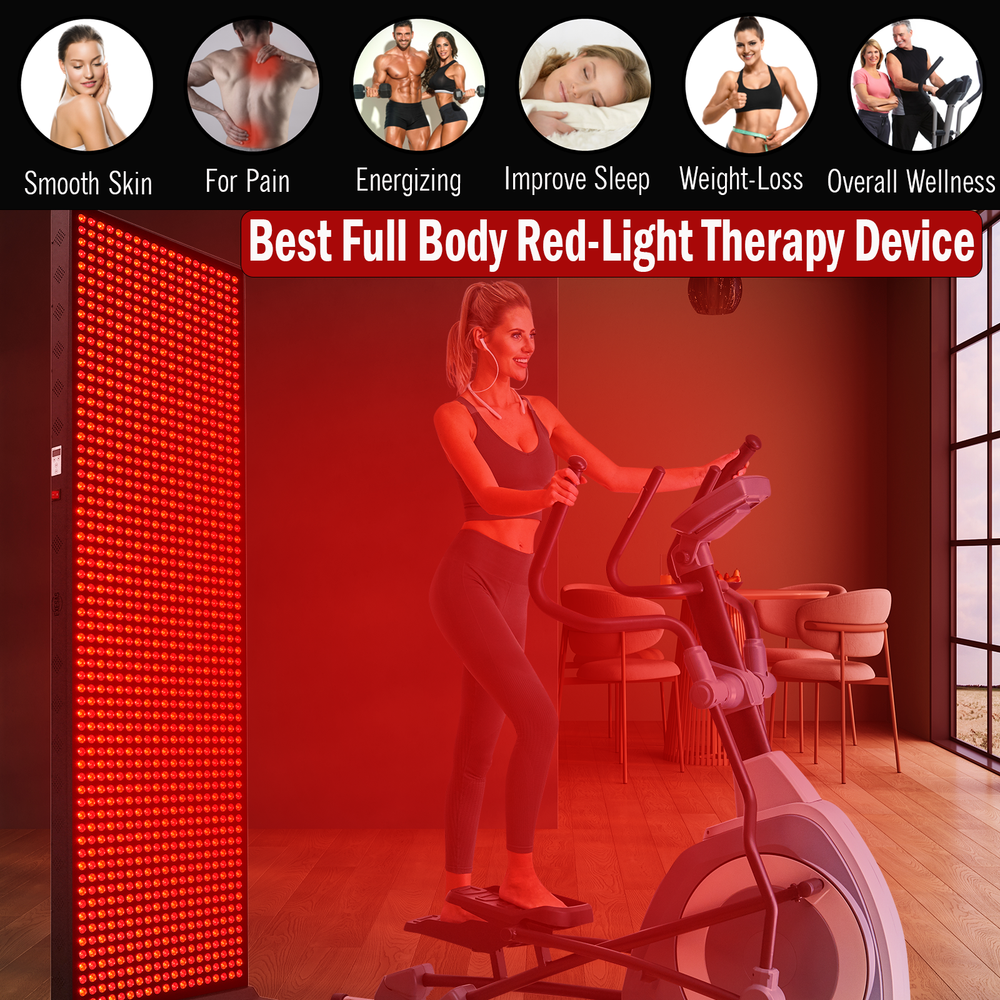 EXESAS 1216 LED, 6080W Dual-Chip, Red Light Therapy Device for Full Body, 4-Wavelengths Infrared LED Panel for Skin, Weight, Pain, Wellness