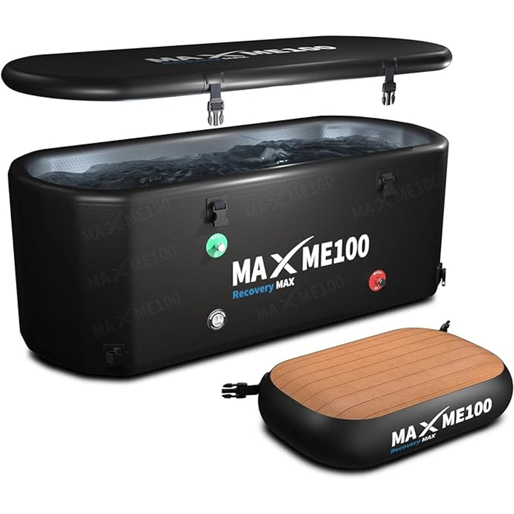 MAXME100® Cold Plunge Tub, Ice Bath Tub, XXXL Cold Plunge With Non-Slip Step, Upgraded HSBMF Material, Dual- Action Pump, Water Chiller Compatible, Portable, Inflatable, Outdoor, Indoor, Athletes