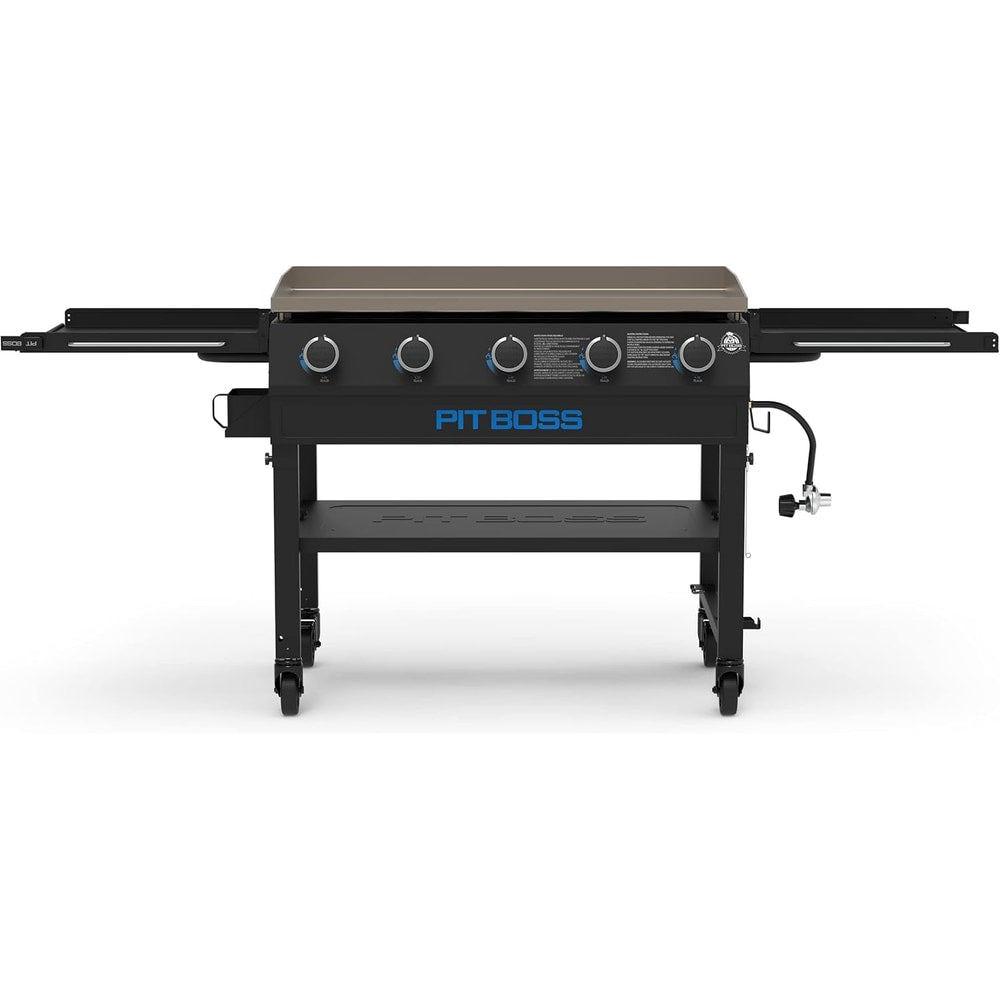 Pit Boss 11004 5-Burner with Folding Shelves Griddle, Black