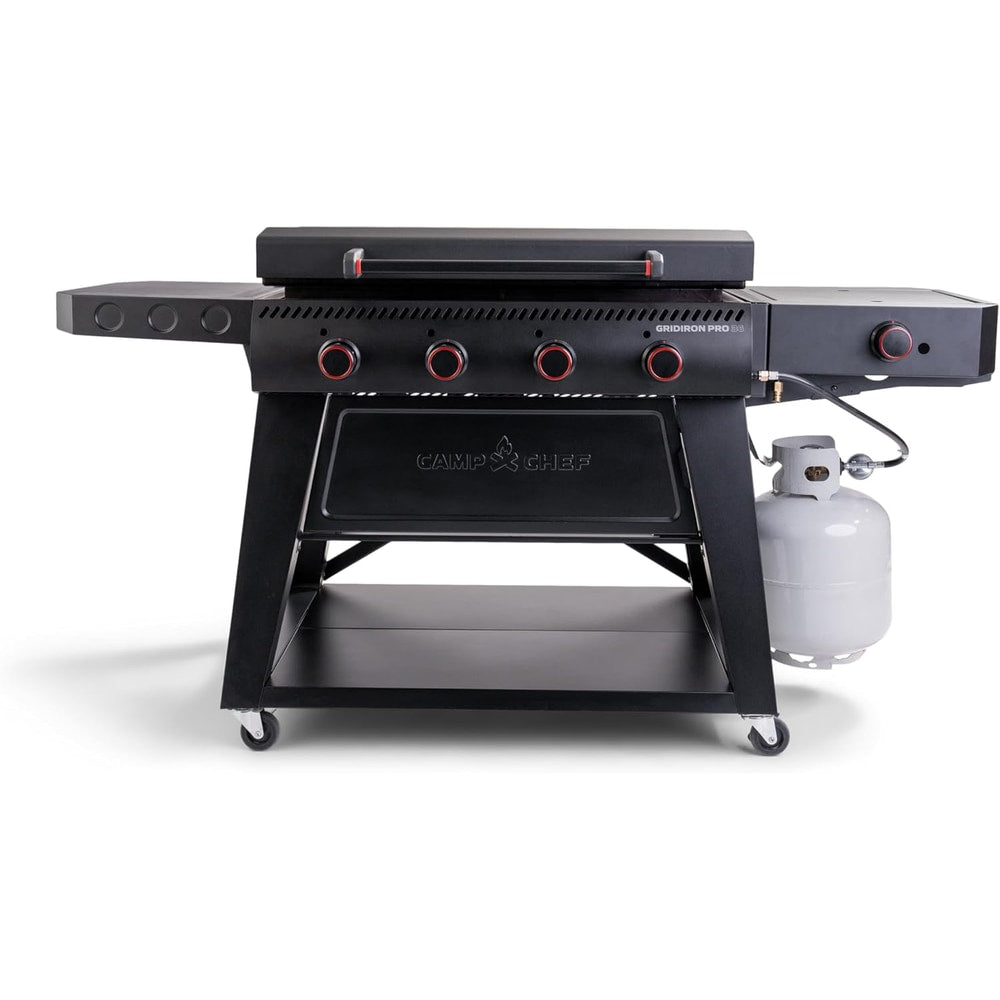 Camp Chef Gridiron Pro- 36" Outdoor Griddle Grill with Side Burner, Flamethrower Ignition & Hinged Lid- Premium 36" Flat Top Grill for Outdoor Cooking