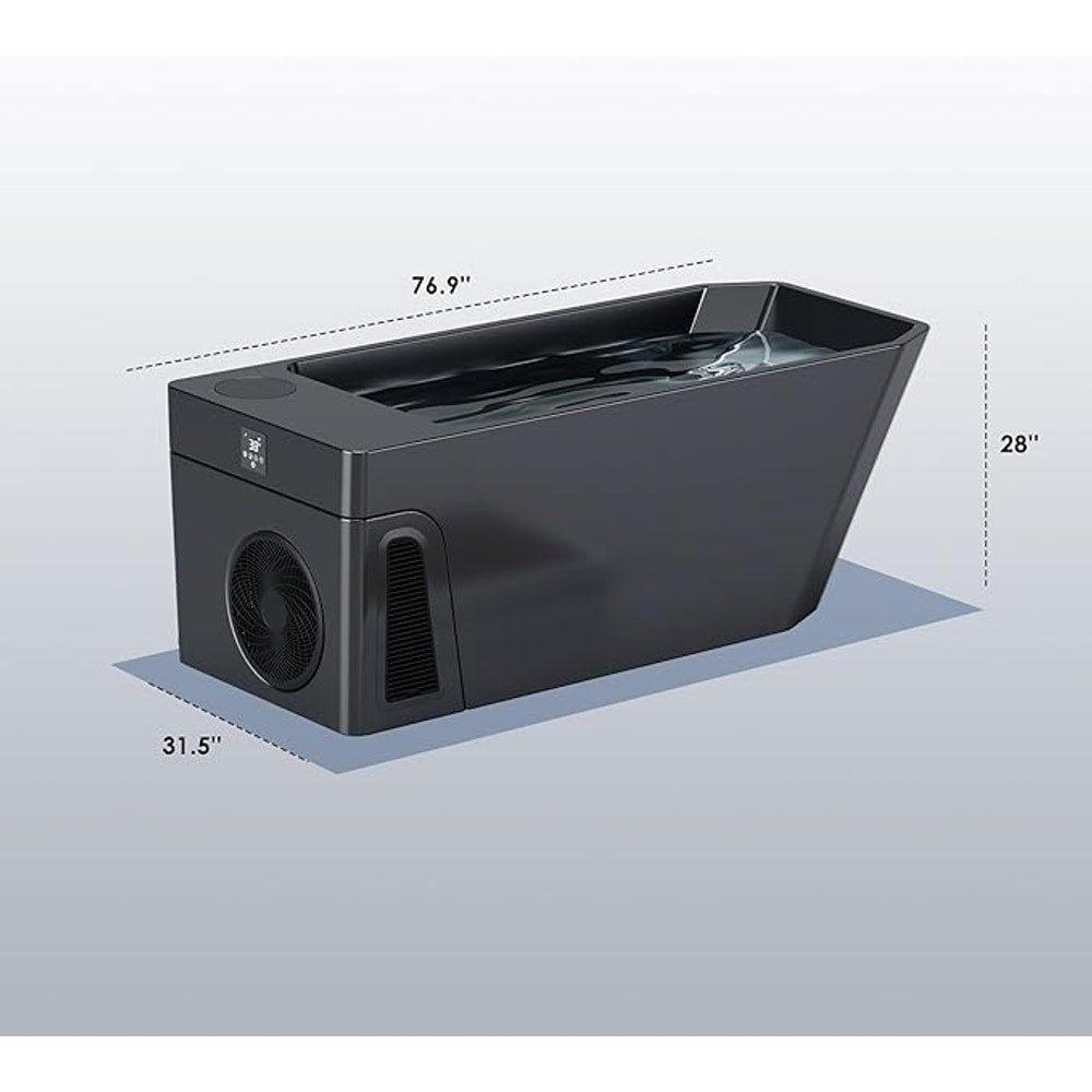 Deeptime Smart Cold Plunge Tub,Ice Bath with Built-In Chiller(Down to 38F),Smartphone Control,Whisper-Quiet,Spacious Design for Full-Body Recovery & Cold Therapy,Black