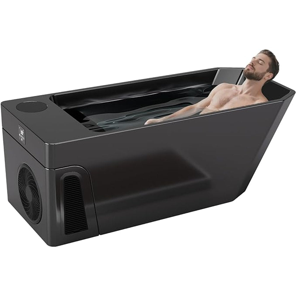 Deeptime Smart Cold Plunge Tub,Ice Bath with Built-In Chiller(Down to 38F),Smartphone Control,Whisper-Quiet,Spacious Design for Full-Body Recovery & Cold Therapy,Black