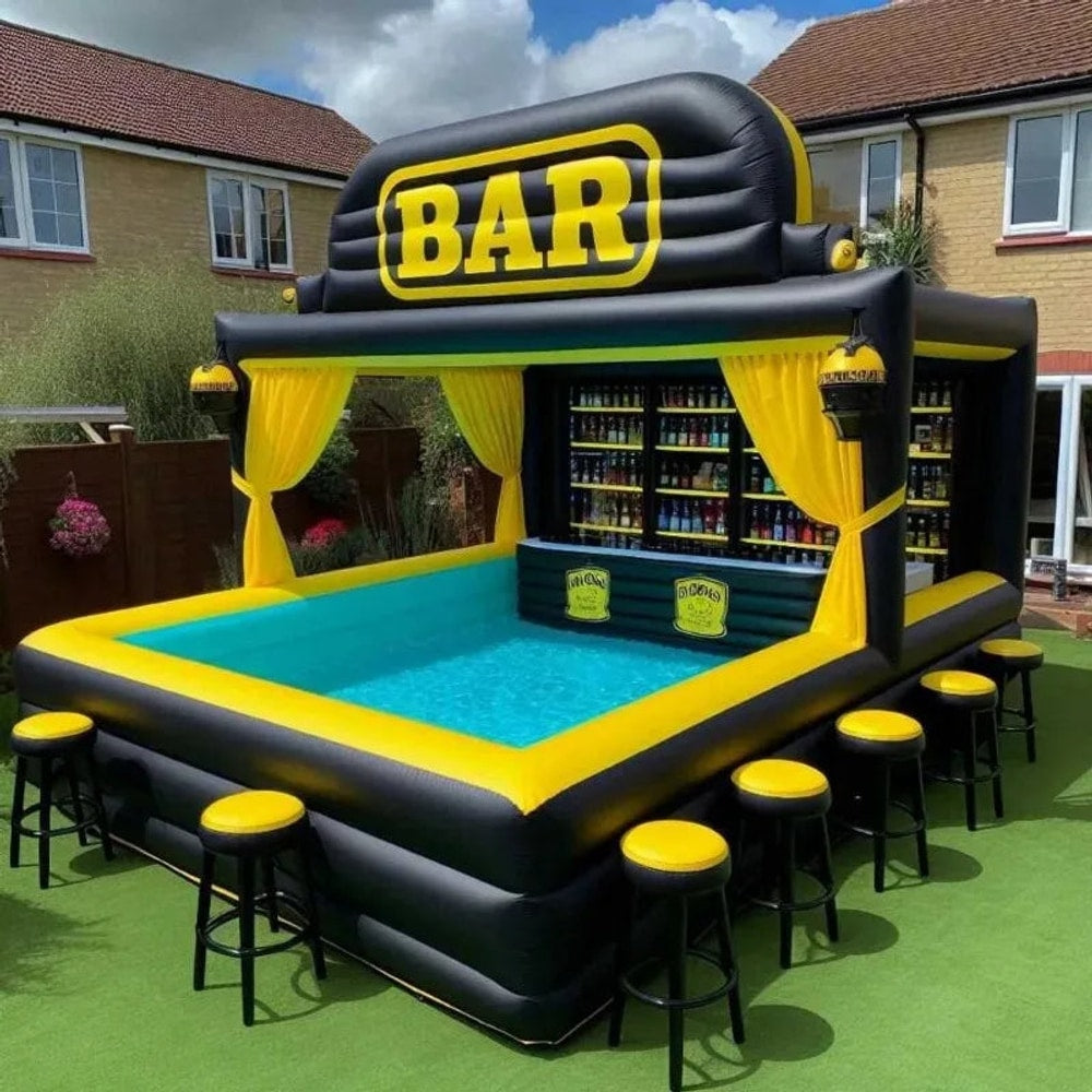 PVC Portable Inflatable Pool Bar Adults Outdoor Yard Party Water Pool Inflatable Bar Tent Blow up Pub Platform Customed 4M5M6M