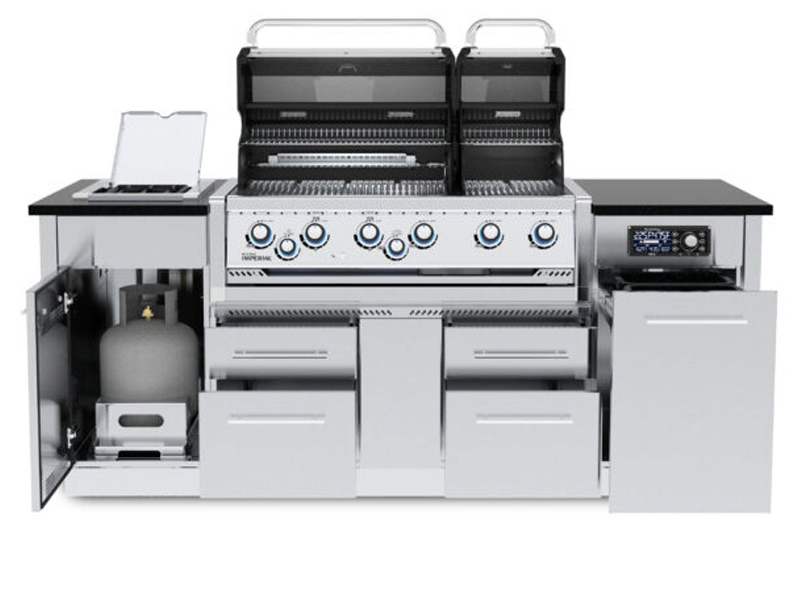 Broil King Imperial QS 690i 6-Burner Gas Grill Island With Rotisserie & Side Burner & iQue™ Technology Control