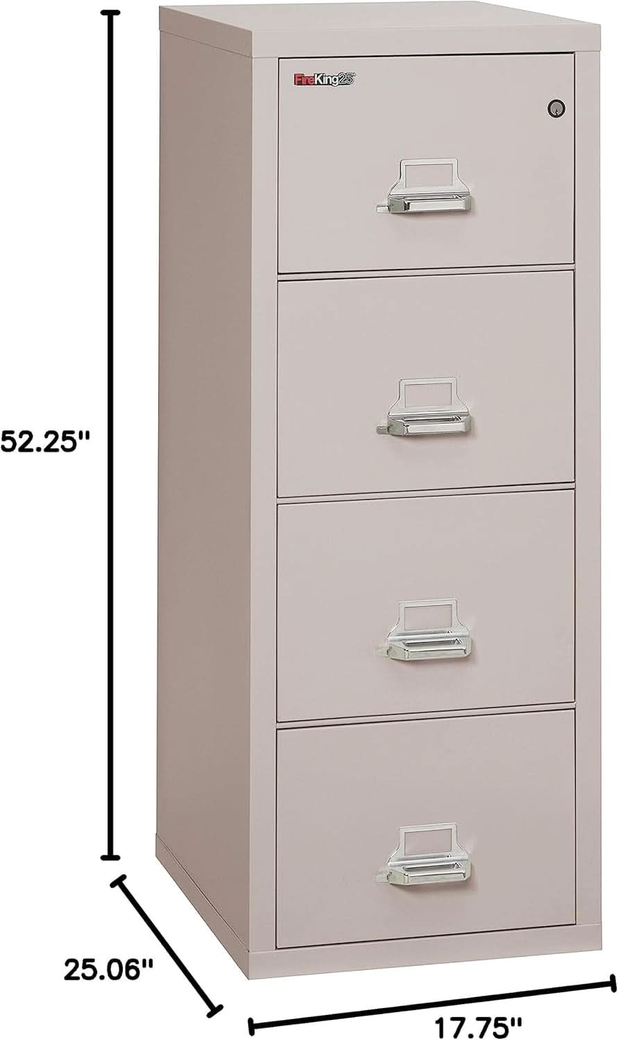 Vertical 4 Drawer Fire Safe File Cabinet 1 Hour Fire Rated