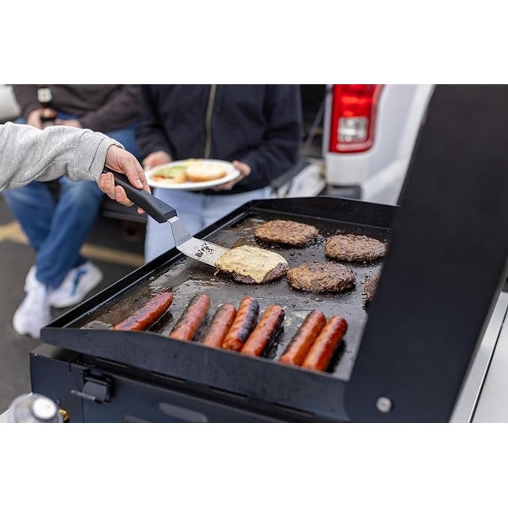 Gridiron Gameday 24" Flat Top Grill – Portable Tabletop Griddle with Hinged Lid, 24,000 BTUs, Flamethrower Ignition, Dual Heat Zones & Adjustable Legs for Tailgating, Camping, Outdoor Cooking