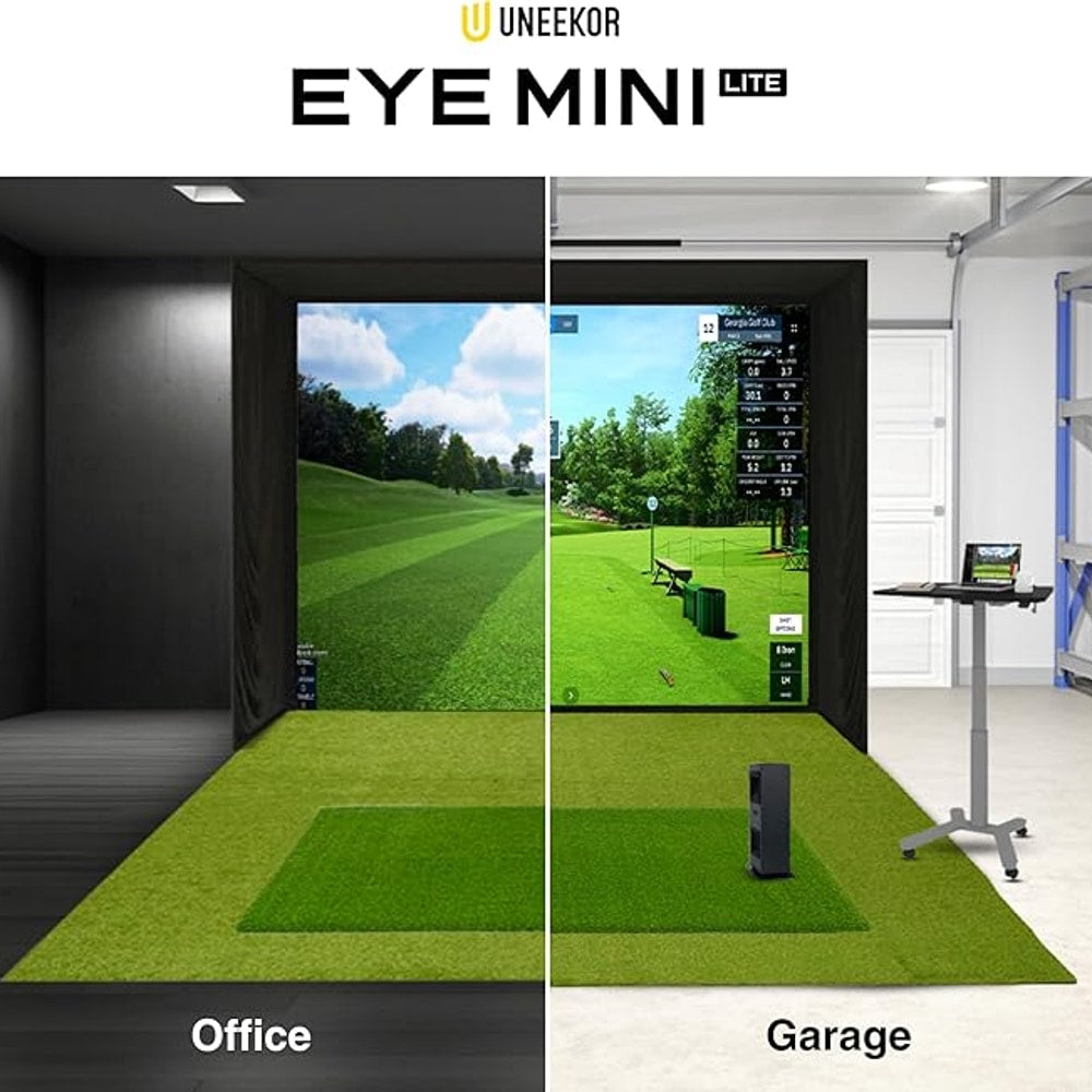 Eye MINI LITE Indoor Golf Launch Monitor & Simulator 19 Precision Metrics, Near-Zero Latency, Works with GSPro, TGC19, E6, AI Trainer Compatible, Easy Setup, PC/Laptop Required
