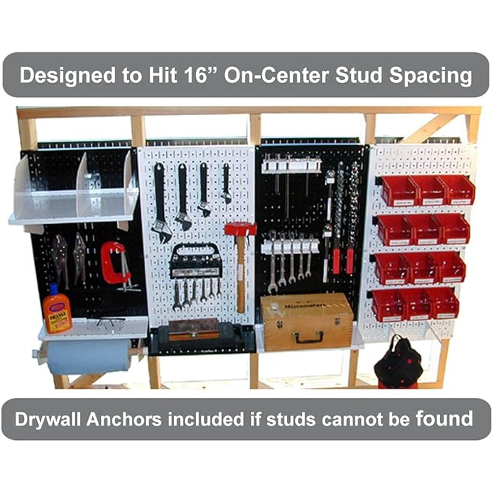 Wall Control Pegboard Organizer 4 ft. Metal Pegboard Standard Tool Storage Kit with Black Toolboard and Black Accessories