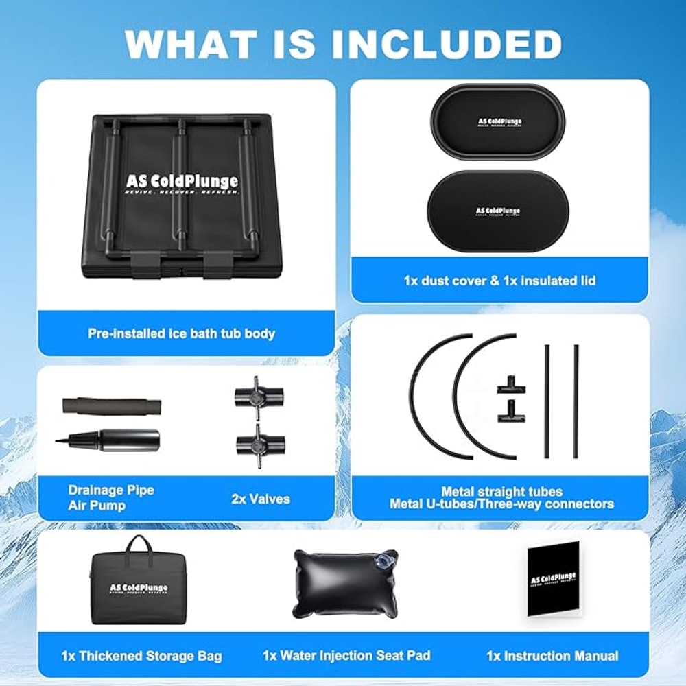 Ice Bath Chiller & Cold Plunge Tub Kit, 1/3HP Cold Plunge Chiller with External Pump & Filter, Upgraded XXL 148Gal Ice Pod, Cold Plunge Tub with Water Chiller for Cold Therapy Recovery
