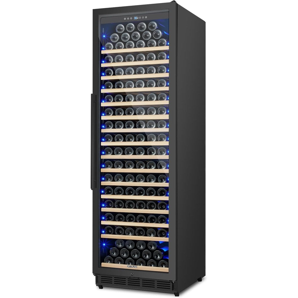 200 Bottle Upgrade Wine Cooler Refrigerator - 24 Inch Large Capacity Wine Fridge Built-In Freestanding, with Quiet Compressor, Professional Temperature Control & Wine Cellar - Black