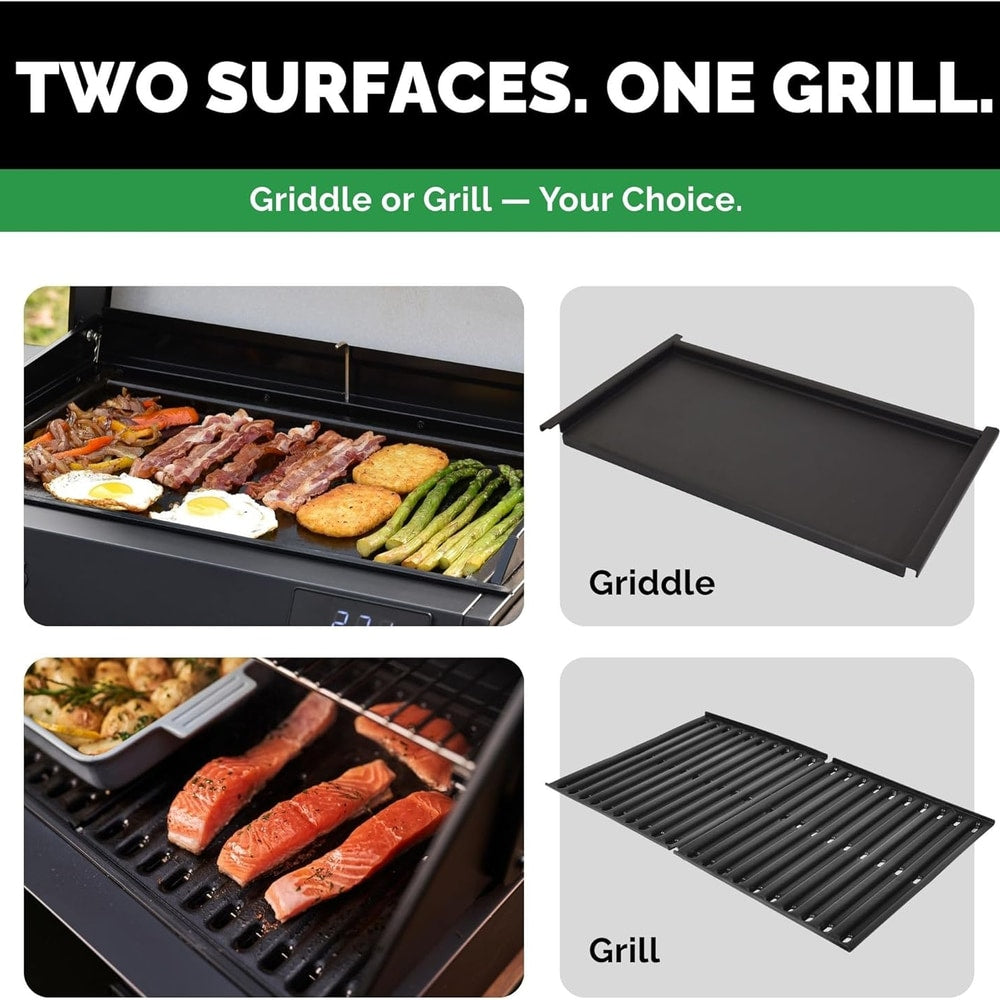 Turbo E Outdoor Electric Grill by PLUGNGRILL - High-Power 1700W Infrared Grill Technology - 24-Inch Smart BBQ Grill with Probe & Digital Display for Precise Cooking & Searing (Turbo E Griddle Set)