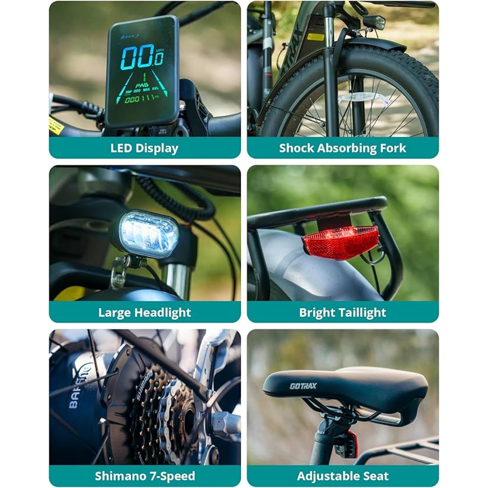 Gotrax 20" Folding Electric Bike with 40Miles (Pedal-assist1) by 48V Battery, 20Mph Power by Peak 500W, Adult Electric Bicycle with 5 Pedal-Assist Levels& LCD Display, Suitable for Commuting