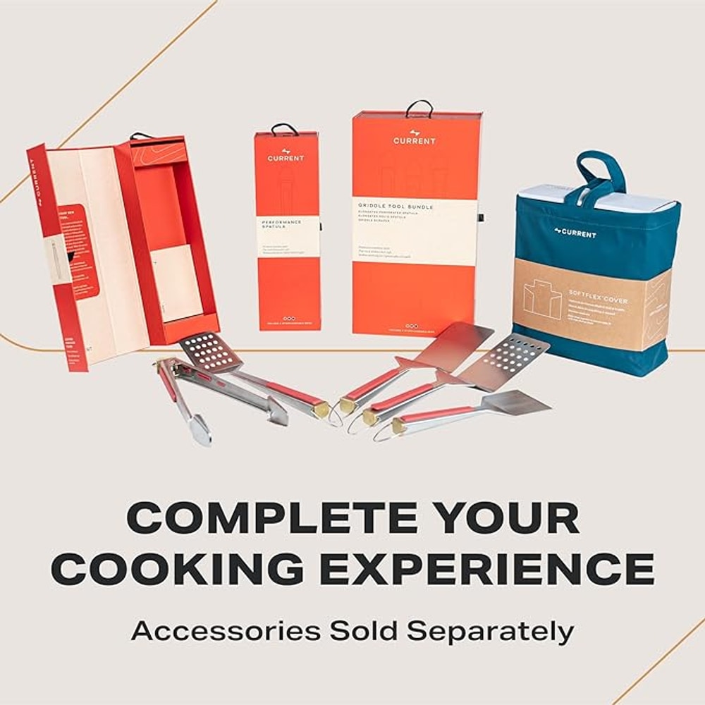 Current® Model G Griddle, Smart Electric Outdoor Flat Top BBQ Grill with 200°F to 600°F Range for Searing & Roasting, Digital Precision, Apartment-Friendly & Weather-Resistant