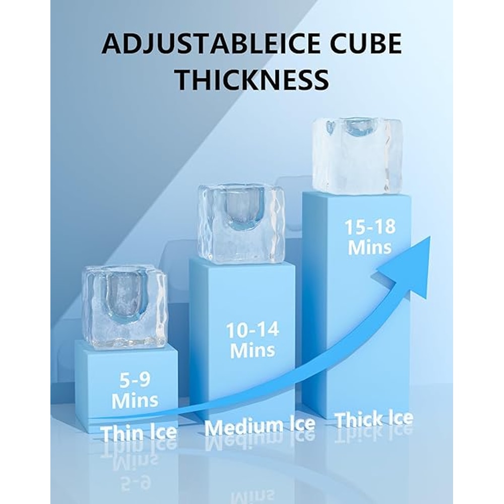 Commercial Ice Maker Machine Reversible Door 120LBS/Day, Undercounter Ice Makers 30LBS Storage Bin and 40 Ice Cubes, Icemaker Machine Brushed Metal with Water Line, Ice Scoop