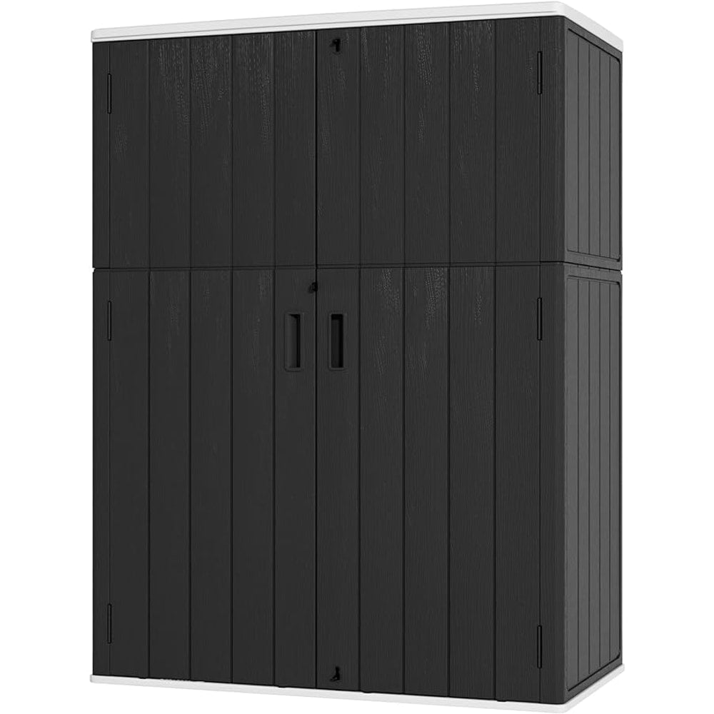 Vertical Outdoor Storage Cabinets,Plastic Sheds&Outdoor Storage with Floor,Outdoor Storage Box Waterproof/Lockable for Garage,Bike,Tools Storage Shed (57Cu.ft)