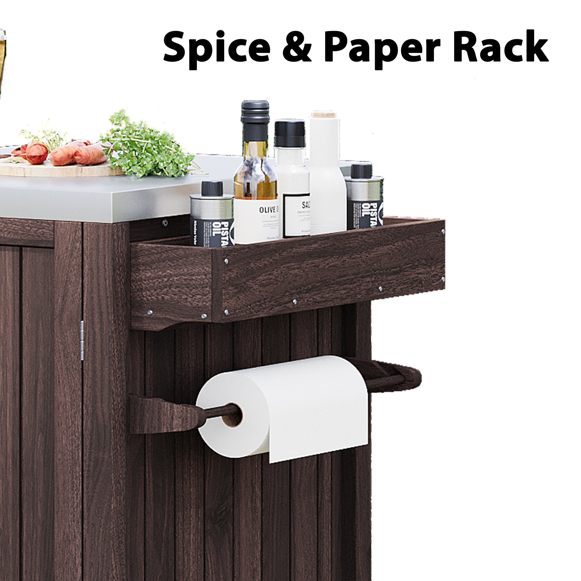 K&K 66.5' Outdoor Kitchen Island for Big Green Egg Grills