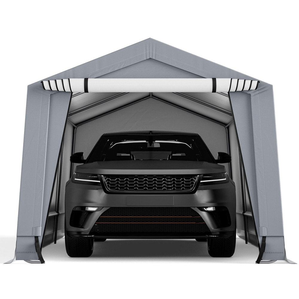 10 x 16/10 x 20 Feet Outdoor Heavy-Duty Carport with 2 Doors-10 x 16 ft